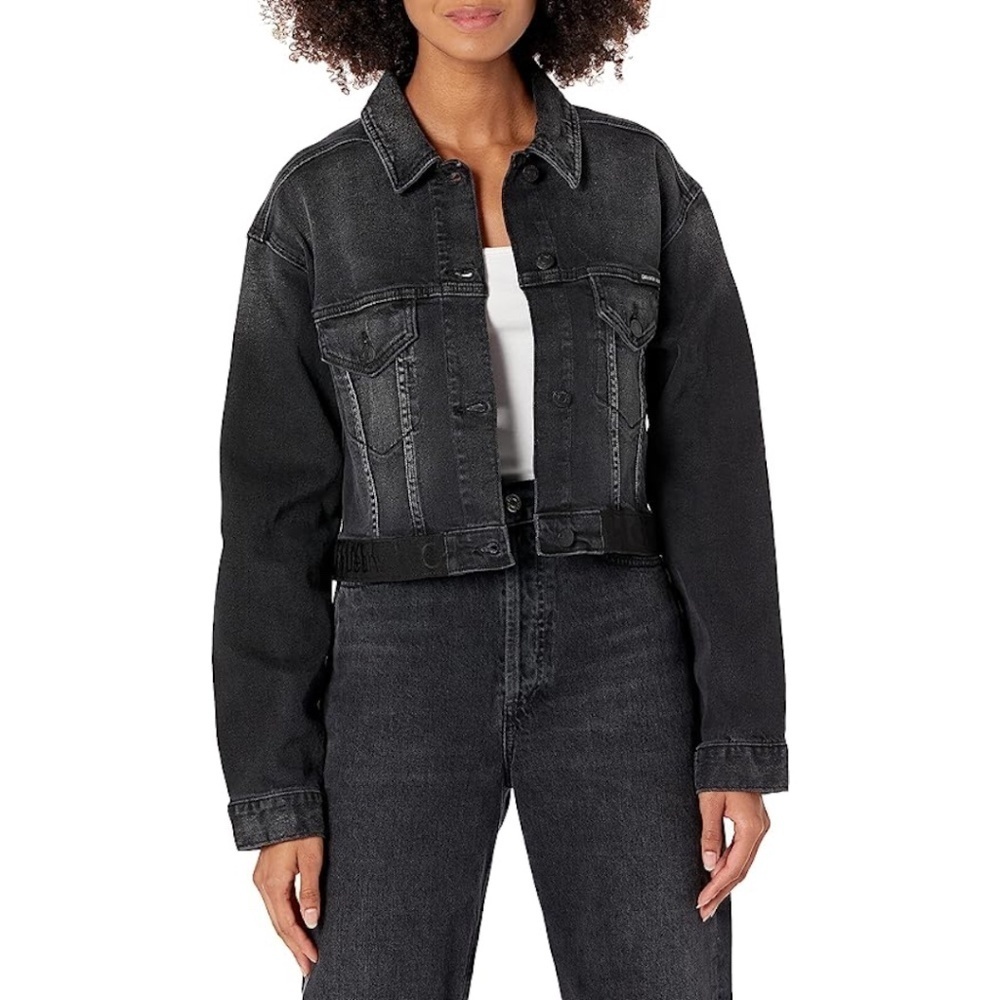 Calvin Klein Women's Oversized Cropped Denim Jacket